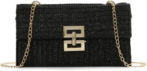 Ynport Straw Clutch Purses for Women Summer Woven Evening Handbags Wicker Rattan Envelope Wallet Chain Shoulder Bag 2025
