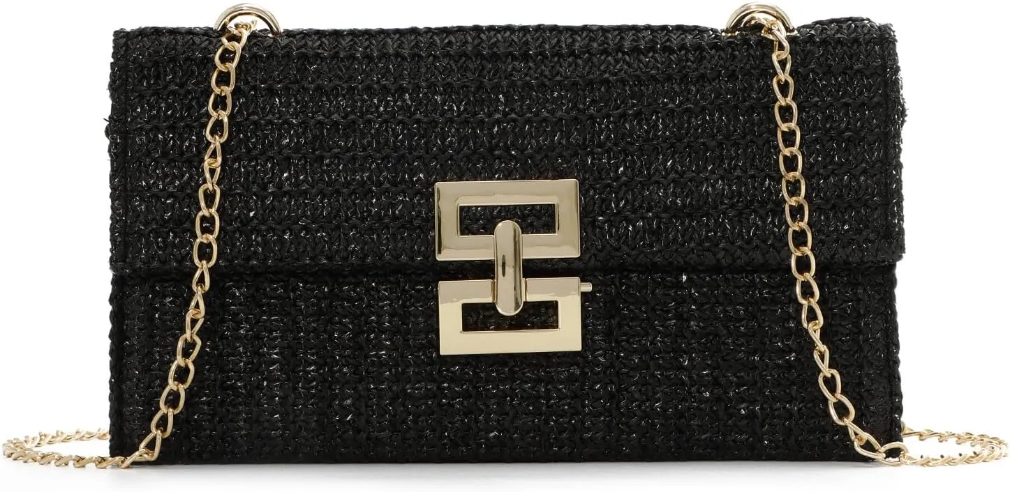 Ynport Straw Clutch Purses for Women Summer Woven Evening Handbags Wicker Rattan Envelope Wallet Chain Shoulder Bag 2025