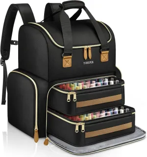 YOREPEK Extra Large Nail Polish Organizer Case Backpack Holds 96 to 100  Bottles(15ml/0.5 fl.oz) UV Nail Lamp,Nail Organizers and Storage with 2 Removable Pouches Fits Nail Stuff,Gift for Manicurist