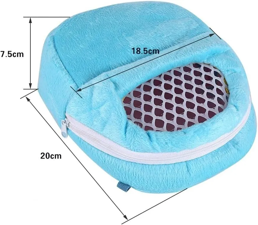 Yosoo Portable White Mesh African Hedgehog Hamster Breathable Pet Dog Carrier Bags Handbags Puppy Cat Travel Backpack (M, White Mesh - Blue)