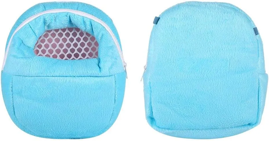 Yosoo Portable White Mesh African Hedgehog Hamster Breathable Pet Dog Carrier Bags Handbags Puppy Cat Travel Backpack (M, White Mesh - Blue)