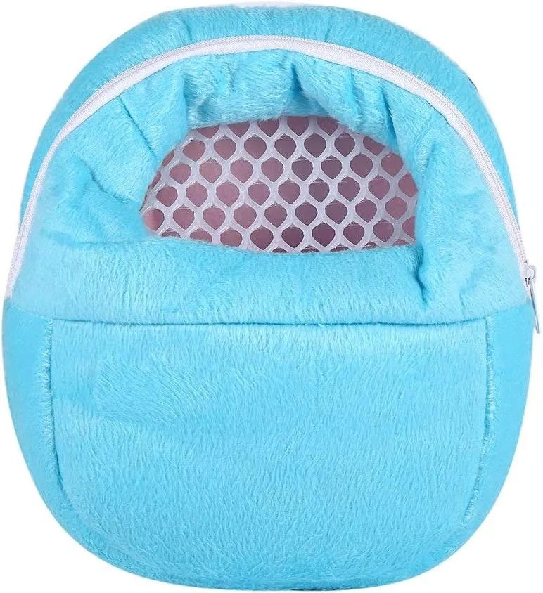 Yosoo Portable White Mesh African Hedgehog Hamster Breathable Pet Dog Carrier Bags Handbags Puppy Cat Travel Backpack (M, White Mesh - Blue)