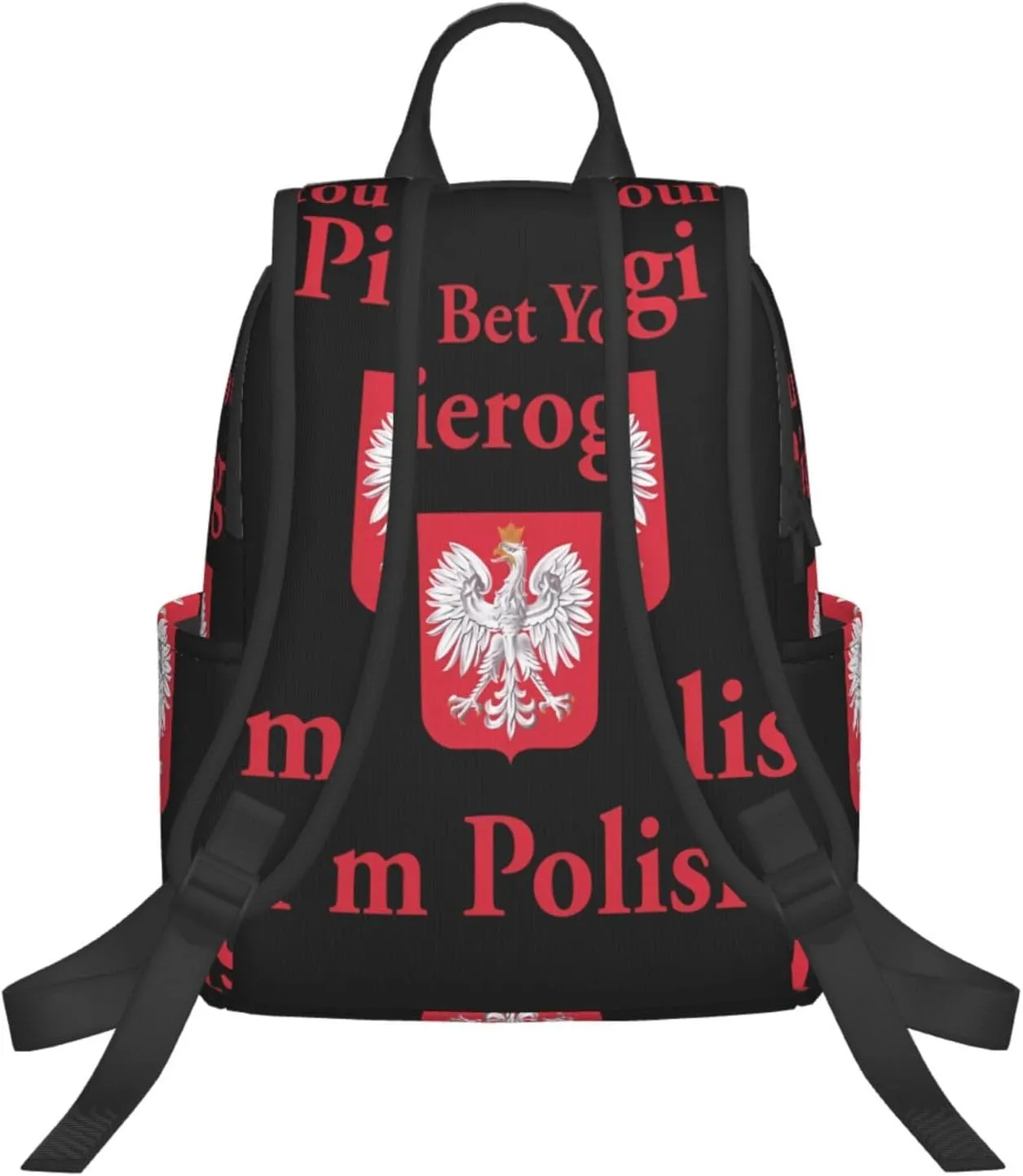 You Bet Your Pierogi I'm Polish Travel Backpacks Casual Laptop Backpack Sport Rucksack Large Capacity Daypack Multi-Pockets Adjustable Strap Bag for Working Hiking