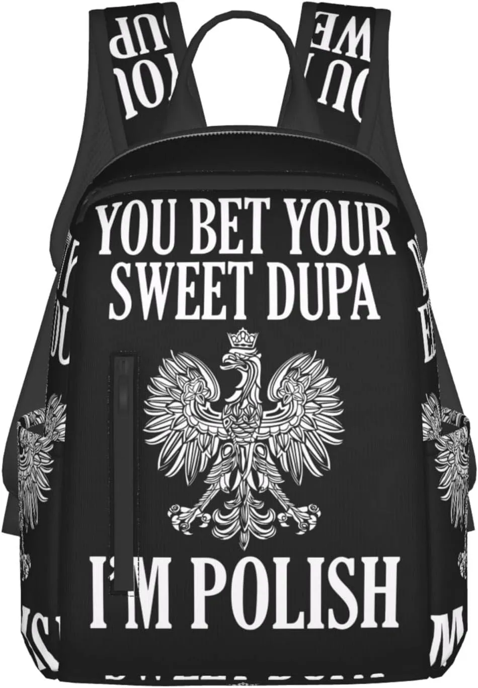 You Bet Your Sweet Dupa I'm Polish Travel Backpacks Casual Laptop Backpack Sport Rucksack Large Capacity Daypack Multi-Pockets Adjustable Strap Bag for Working Hiking