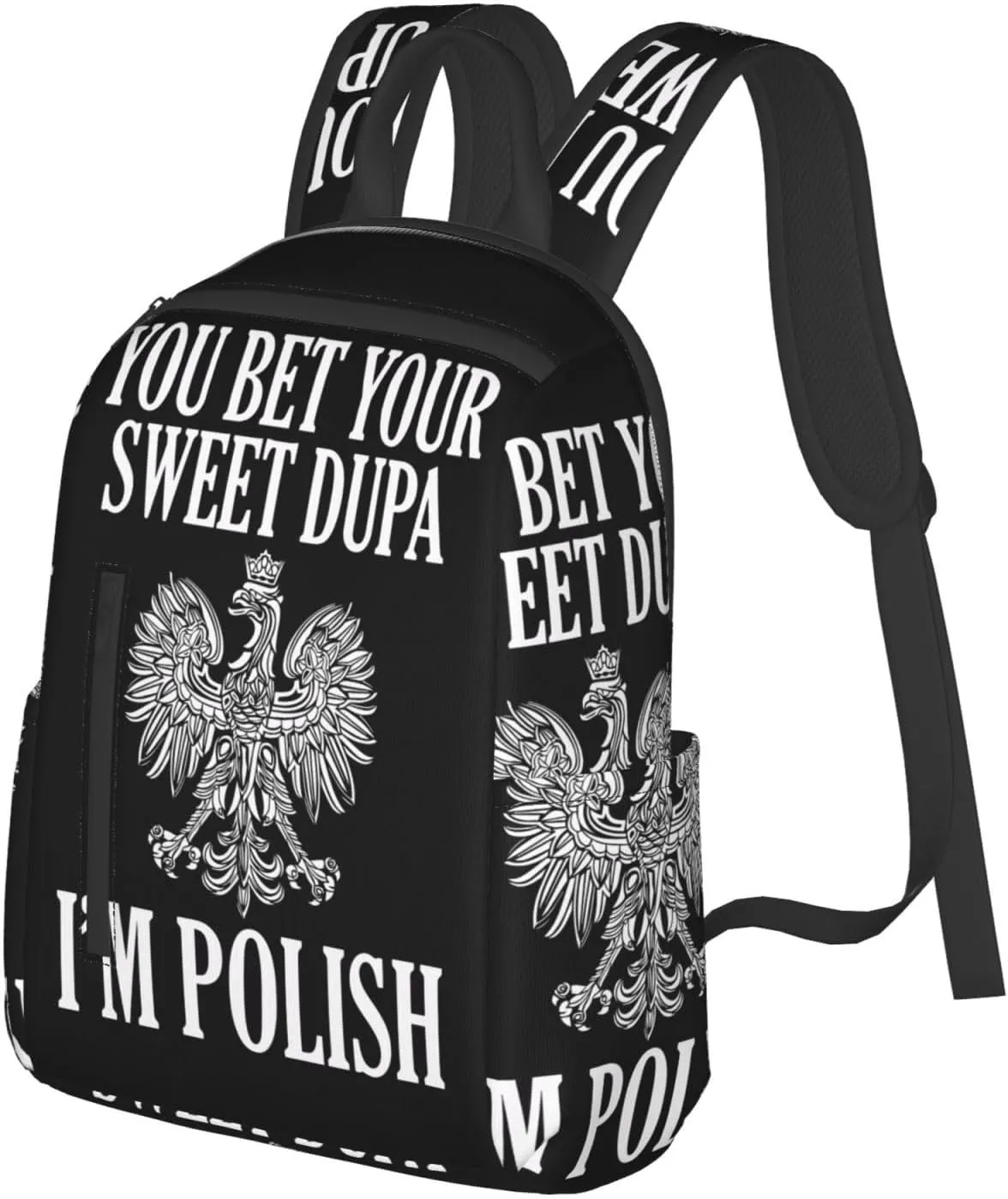 You Bet Your Sweet Dupa I'm Polish Travel Backpacks Casual Laptop Backpack Sport Rucksack Large Capacity Daypack Multi-Pockets Adjustable Strap Bag for Working Hiking