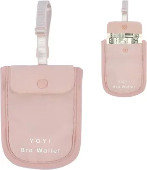 YOYI YOYI RFID Undercover Bra Wallet,Hidden Travel Pouch,Secret Stash Pocket - Credit Cards & Money & Valuables with Adjustable,Elastic Strap Suitable for All Bra Sizes(pink)