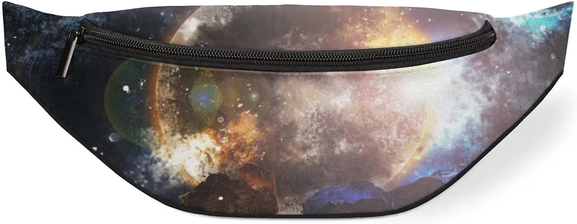 Yzrwebo Celestial Solar Eclipse Crossbody Fanny Packs for Women Man, Space Planet Belt Bags Fashion Waterproof Sports Waist Bag Pack with Adjustable Strap for Casual Travel Hiking Running Cycling