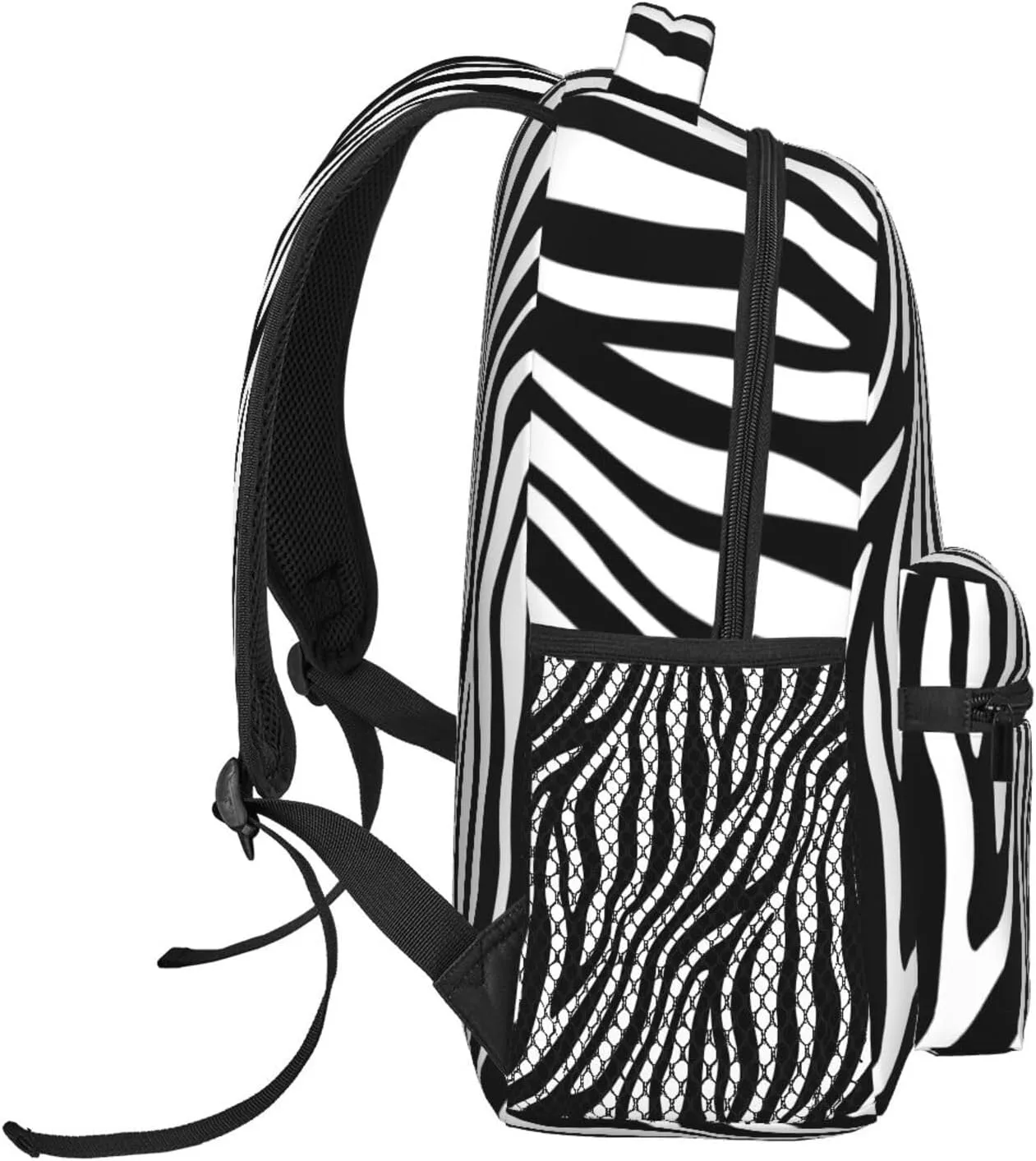 Zebra Black White Stripes Casual Backpack Travel Laptop Backpacks Lightweight Daypack Large Capacity Rucksack Notebook Bags Business Work Bag for Yoga Beach Hiking