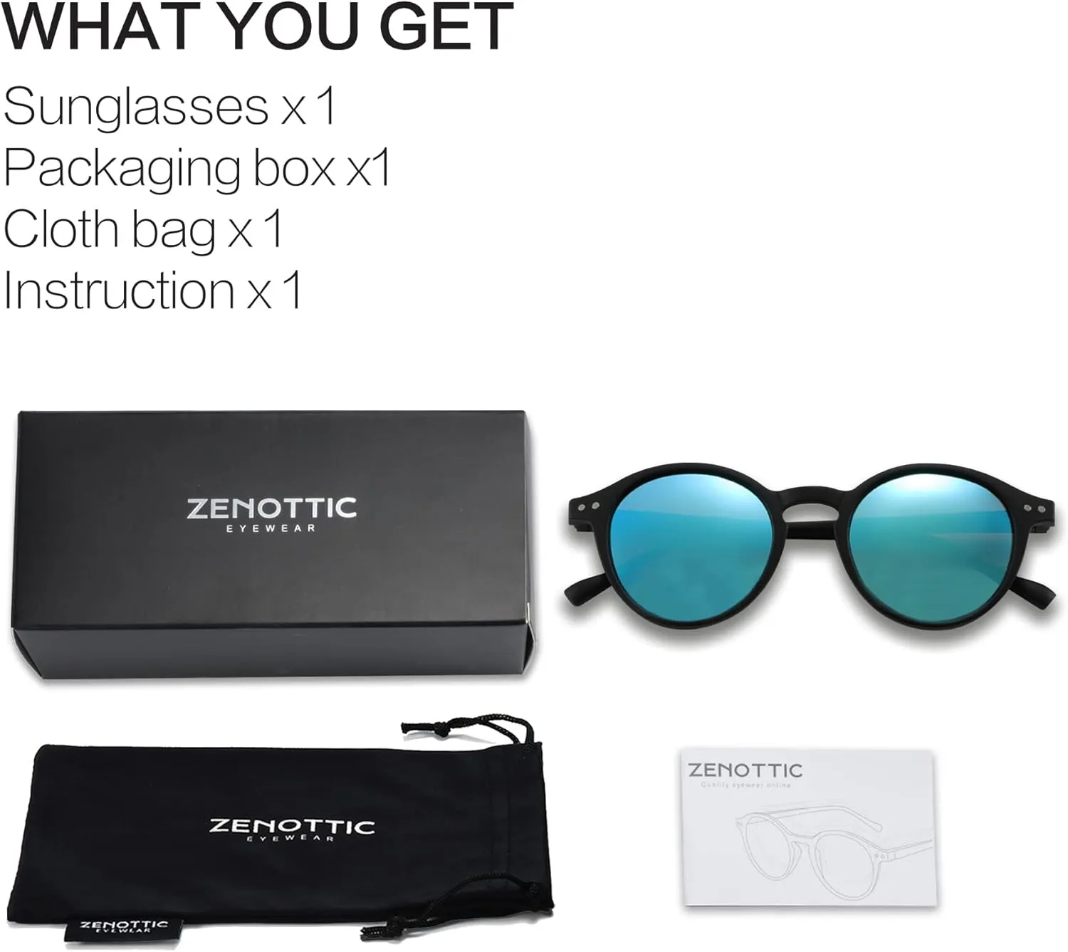 ZENOTTIC Polarized Round Sunglasses, Stylish Sunglasses for Men and Women Retro Classic, Multi-Style Selection