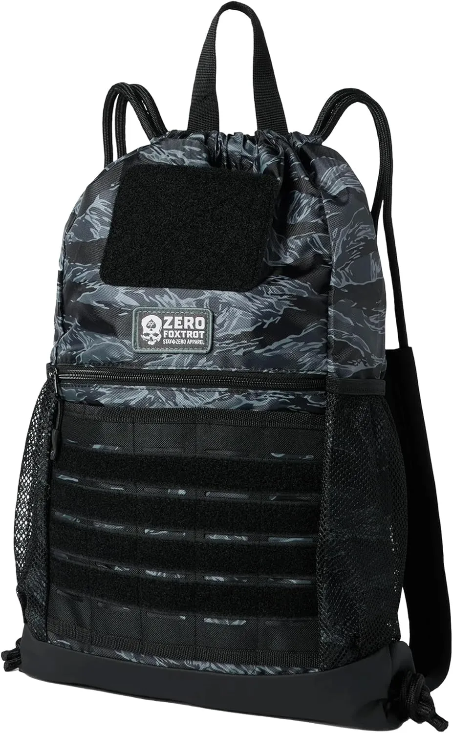 Zero Foxtrot Tactical Drawstring Bag - Black Tiger Stripe