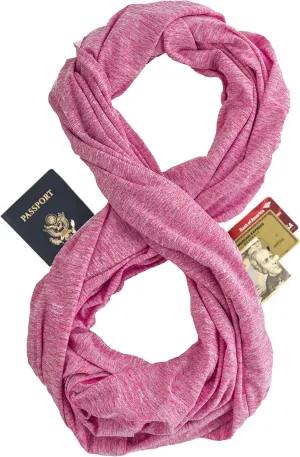 Zero Grid Infinity Travel Scarf Loop with Hidden Zipper Pockets for Passport, Phone, Cash, Cards