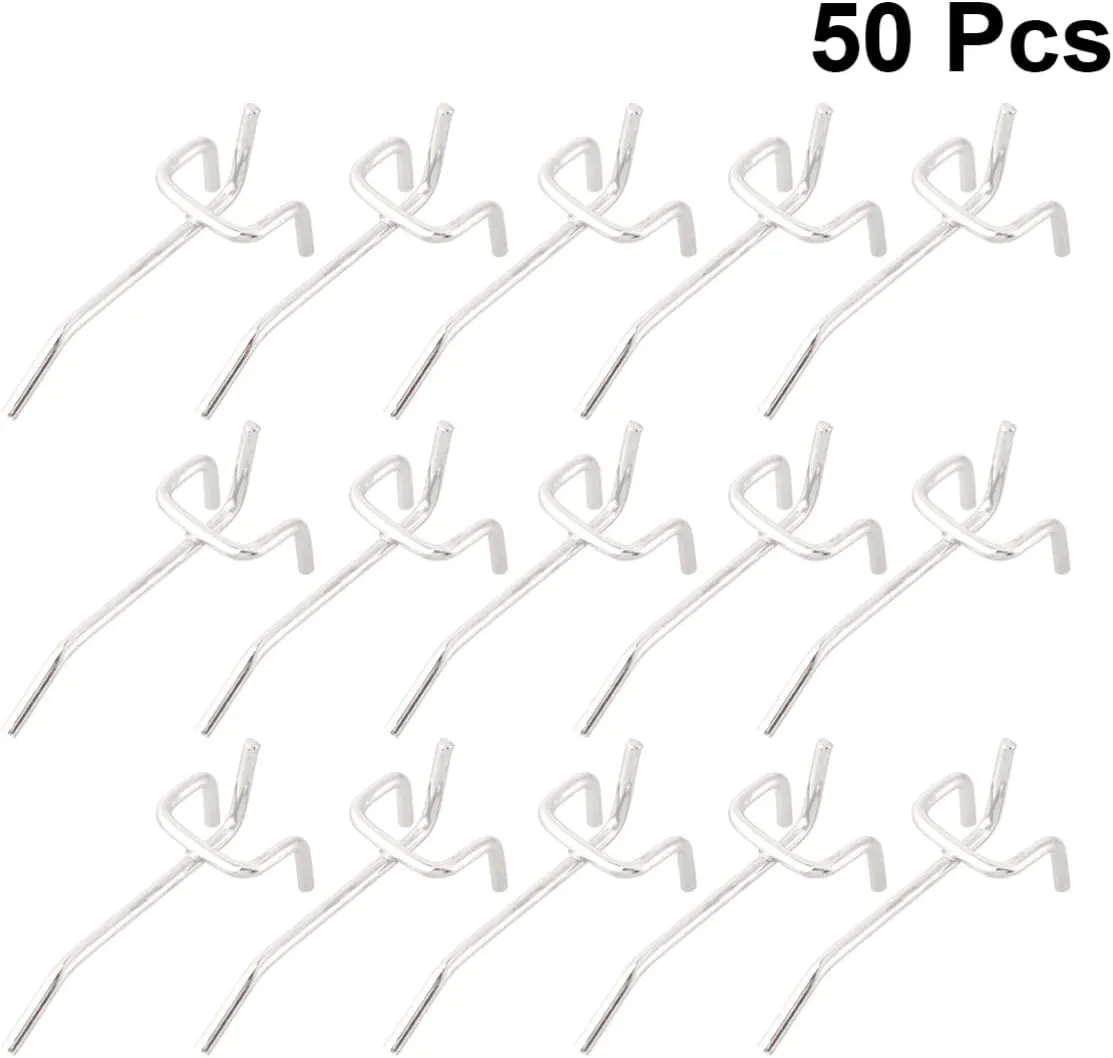 Zerodeko 50Pcs Triangular Hole Board Hooks Hangers for Doors for Hanging Bags Towels Keys Storage for Dorms Apartments Bathrooms and Bedrooms
