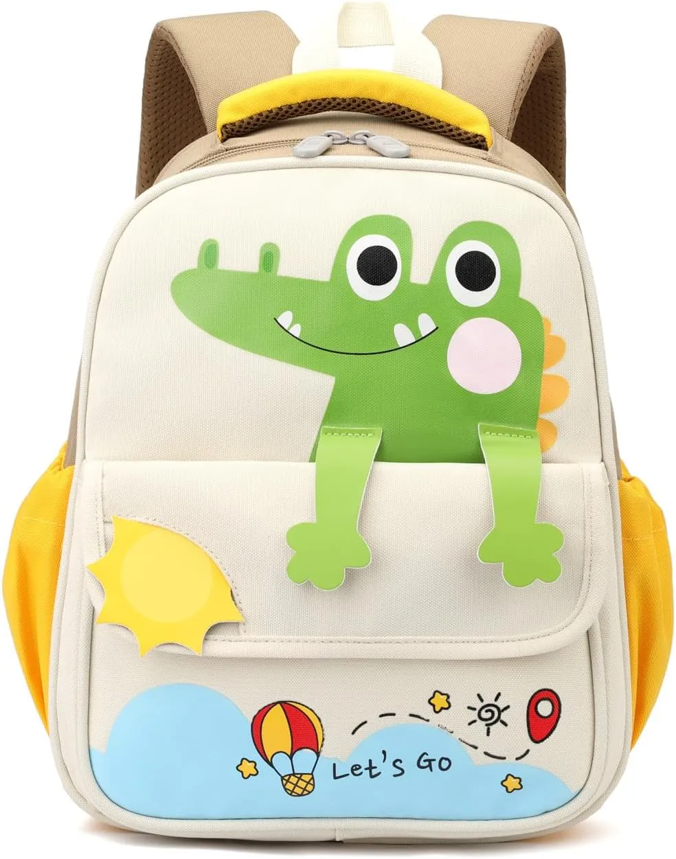 ZHANAO Toddler Backpack for Boys,Dinosaur Backpack for Kids Kindergarten Preschool Bookbag Toddler Boys&Girl School Bags,Khaki
