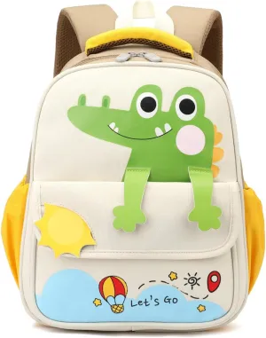 ZHANAO Toddler Backpack for Boys,Dinosaur Backpack for Kids Kindergarten Preschool Bookbag Toddler Boys&Girl School Bags,Khaki