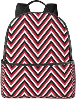 Zig-Zag Pattern of Trinidad & Tobago Colors Casual Backpacks Laptop Backpack Carry-on Daypack Sports Travel Rucksack Lightweight Working Bag for Outdoor Hiking Cycling Walking
