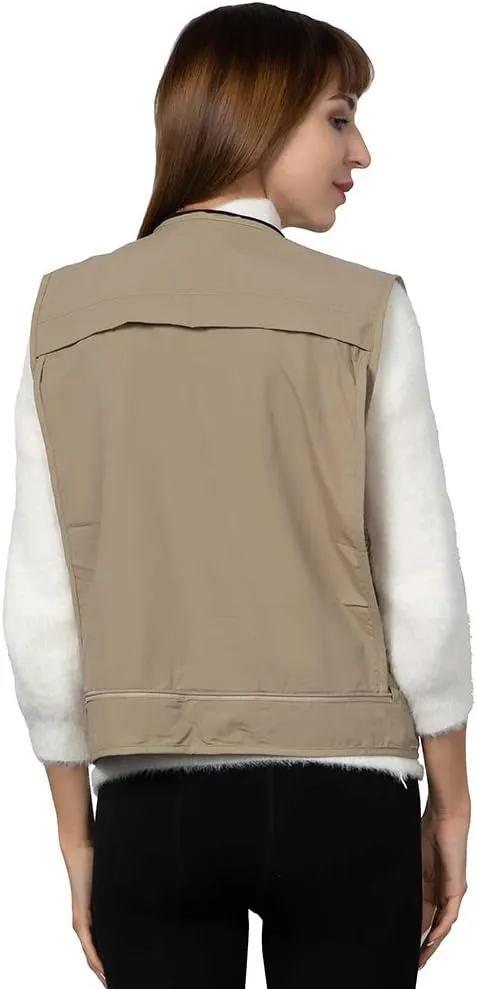 Ziker Women Mesh Breathable Outdoor Quick Dry Safair Cargo Fishing Travel Vest with Multiple Pockets
