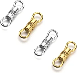 Zpsolution Double Opening Swivel Clasp for Necklace, Clasp Connector for Pendant, Necklace Charm Holder Silver/Gold 4PCS
