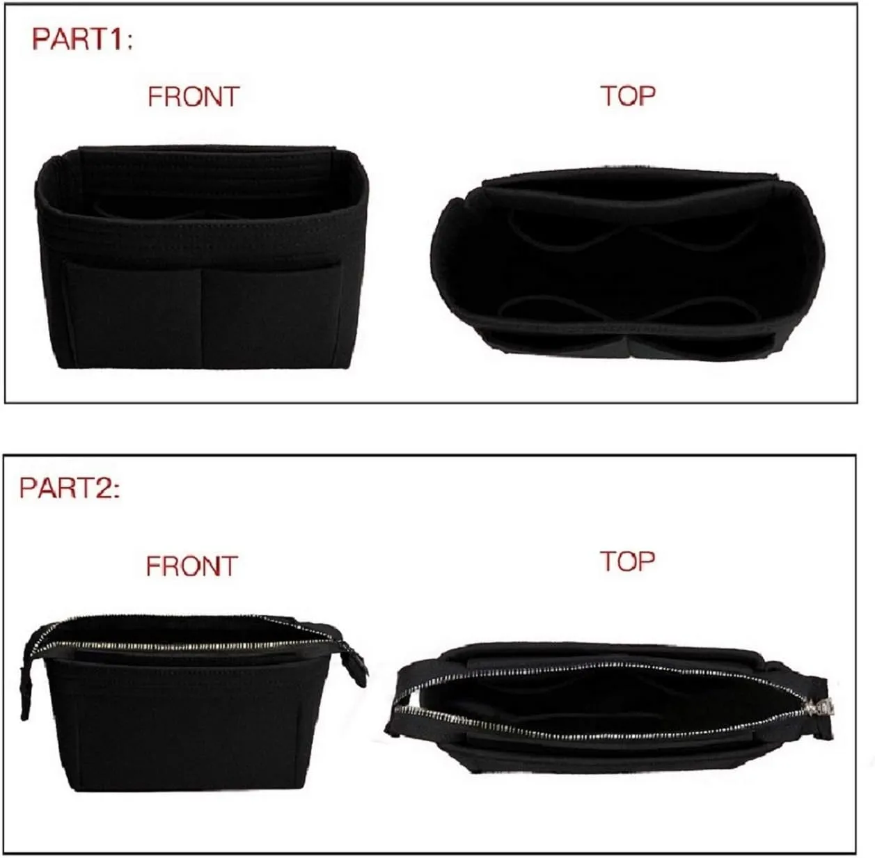 ZTUJO Purse Organizer, Bag Organizer, Insert Purse Organizer With 2 Packs In One Set For LV NeoNoe Noé Series perfectly