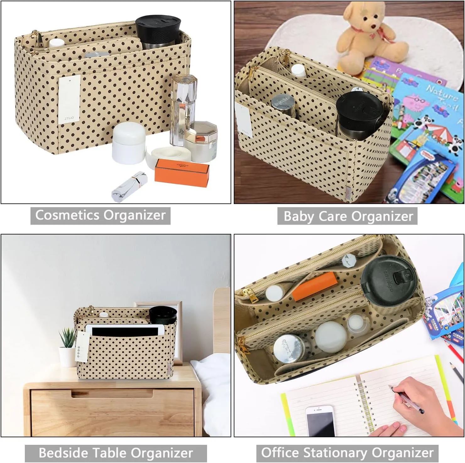 ZTUJO Purse Organizer, Felt Bag Organizer Purse Organizer Insert For Speedy, Neverfull, Graceful, Neverfull,Tote, Handbag,Shaper