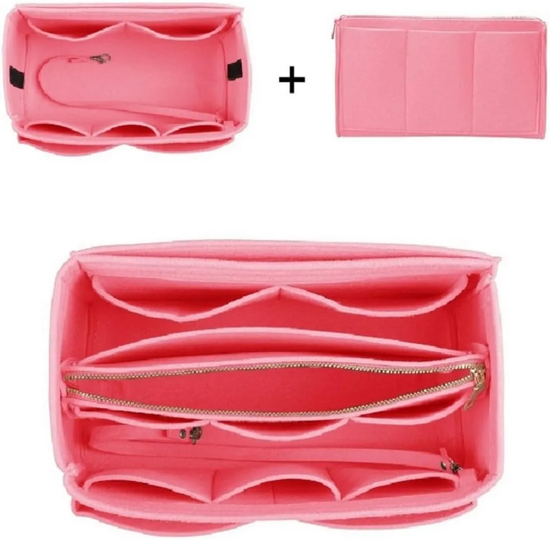 ZTUJO Purse Organizer Insert, Felt Bag Organizer with Metal Zipper, Handbag & Tote Shaper, For Speedy Neverfull Tote, 7 Sizes