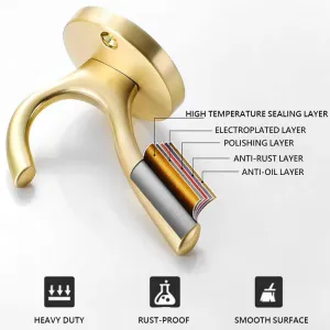 ZUONAI Gold Hooks 12 Pack Brushed Gold Wall Hooks Heavy Duty Metal Coat Hooks for Hanging Coats and Hat Hooks Wall Mounted Towel Hooks for Bathrooms Clothing Hooks for Bedroom Key Hanger Double Hooks